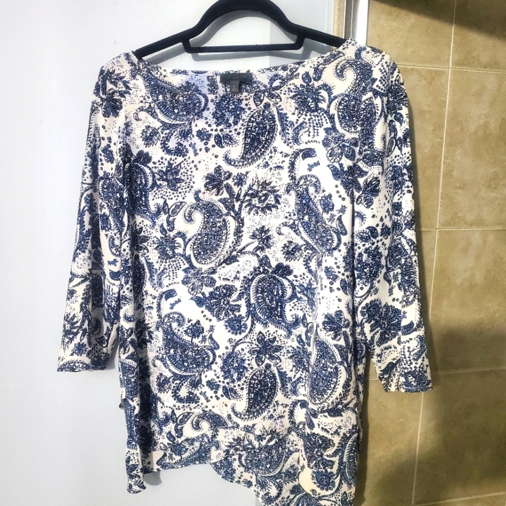 Blue & White Blouse, The Limited, Size Small
